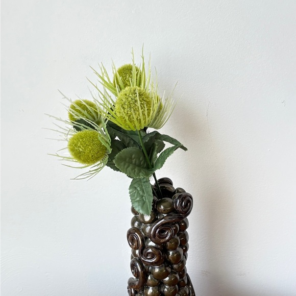 Artistic Bubble Texture Vase Mid Century Modern Pottery Vase Vintage Home Decor - Picture 9 of 12